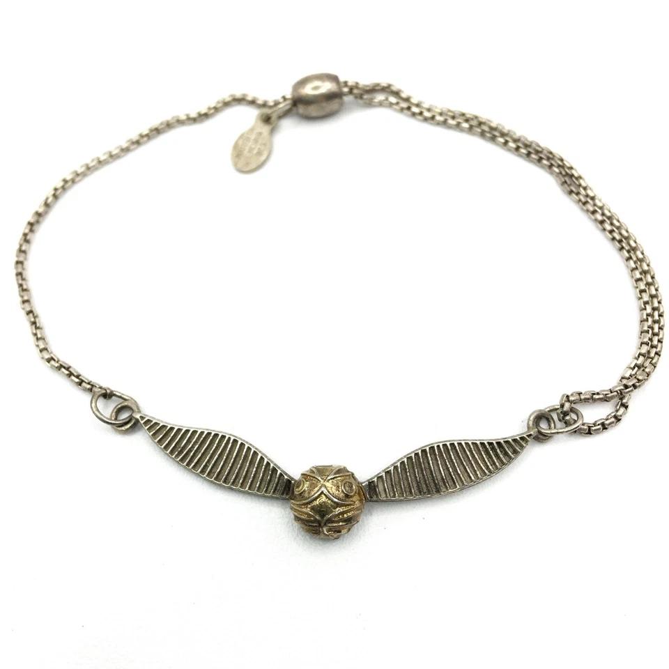 Pulseira ajustável prata esterlina 925 Alex and Ani Harry Potter pomo dourado - Imagem 3 de 4