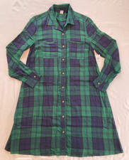 NWT Old Navy Green/Purple Plaid Button Up Dress Women's Size Small