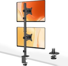 Dual Monitor Stand- Vertical Stack Monitor Desk Mount for Two Screens Up to 32