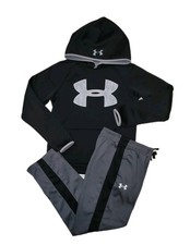 Under Armour Youth Medium 10-12 Black/Gray Fleece Hoodie  Pants Outfit