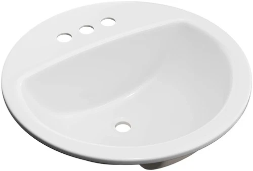 PROFLO PF194R Rockaway 19" Circular Vitreous China Drop In - Off White - Picture 5 of 6