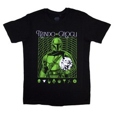 Star Wars The Mandalorian Mando And Grogu Neon T Shirt