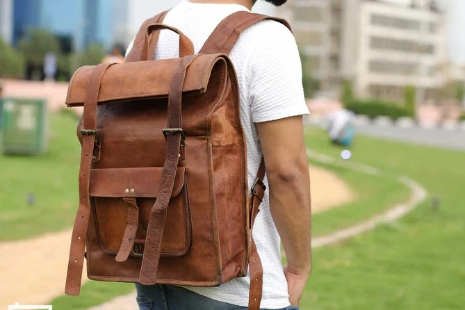 Bag Vintage Leather Backpack Genuine Laptop Satchel Rucksack Men's Travel New