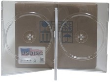 USDISC DVD Cases Standard 14mm Economy, Quadruple 4 Disc Clear Lot