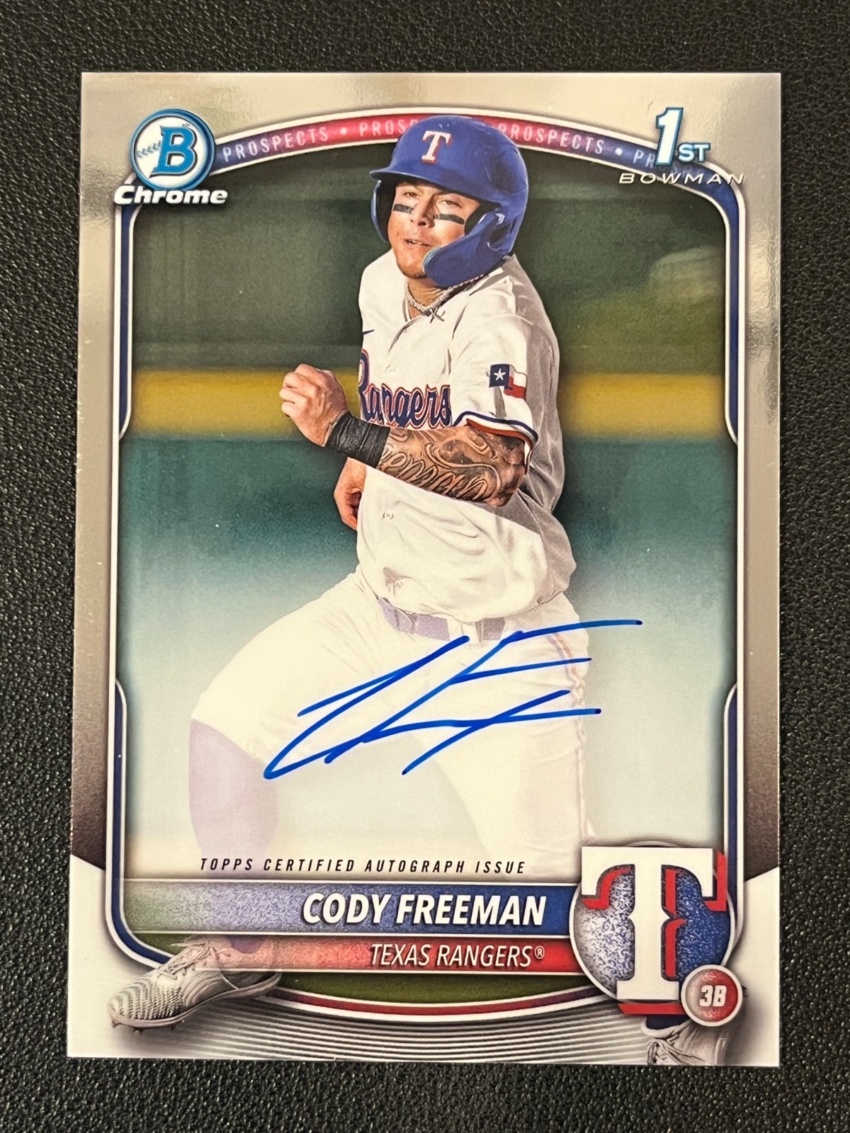 Cody Freeman 2025 Bowman Chrome 1st Auto Rangers