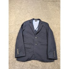 Crewcuts J Crew Boys Thompson Blazer Navy Blue Cotton Stretch Jacket Size 8