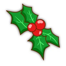 Christmas Holly Cut To Shape Vinyl Sticker