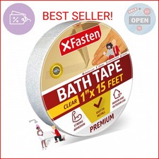 XFasten Clear Anti Slip Tape for Bathtubs, 1-Inch x 15-Foot Non Skid Grip Tape f