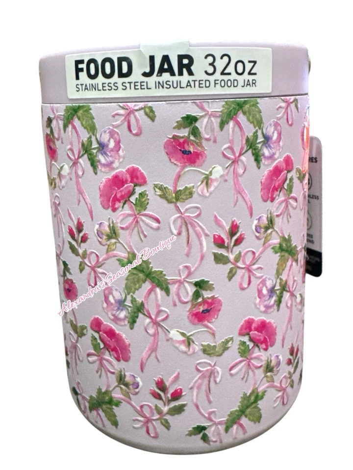 Tarro de alimentos aislado HydraPeak termo 32 OZ lavanda, floral y cinta nuevo Foto 2 de 4