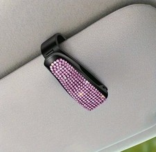 ✅Sonnenbrillenhalter Brillen Halter für die Auto LKW Sonnenblende Glitzer Rosa🩷