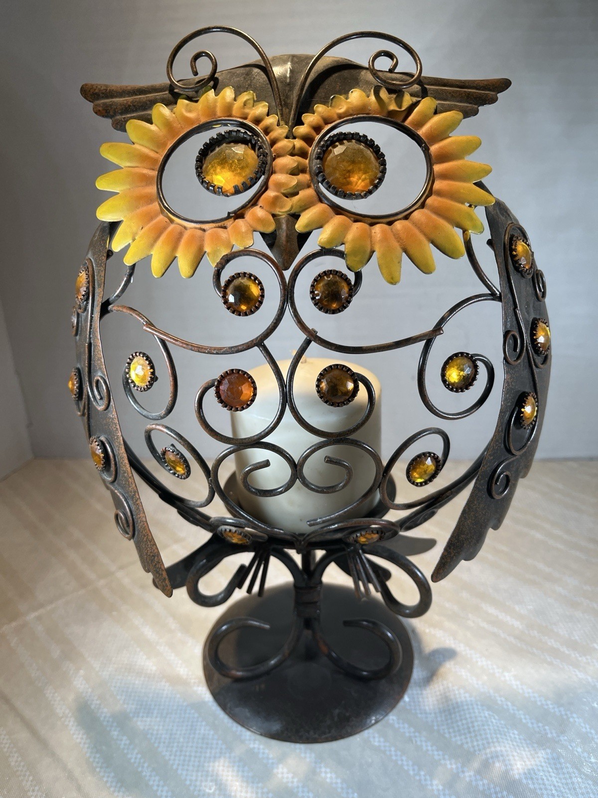Sunflower Eyes Amber Rhinestone Rustic
