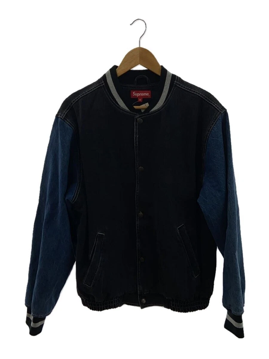 Supreme 18SS Denim Varsity Jacket Varsity Jacket M Cotone
