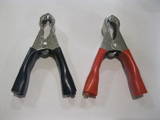 USED READ DESC Red  Black Car Battery Test Lead Clip Crocodile Alligator Clamps