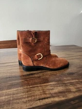 Stuart Weitzman The Hale Suede Ankle Bootie Boots Shoes Saddle Brown 6.5 Medium