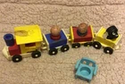 Fisher Price Little People Wooden Train Vintage Lot w/ People And Dog