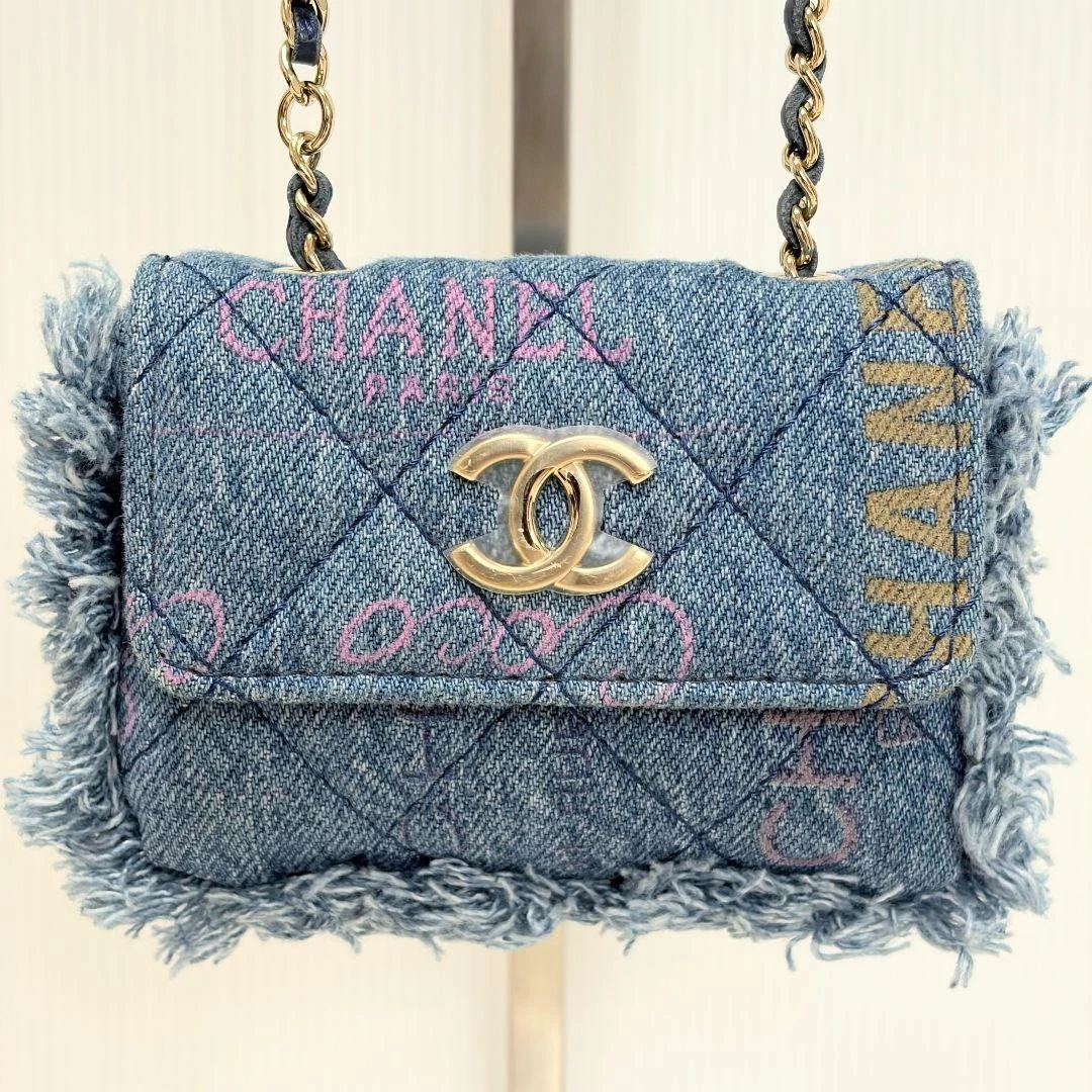 fringe denim✴︎2way shoulder bag コンチョver Fringe Denim Exterior Shoulder Bag Bags & Handbags for Women for