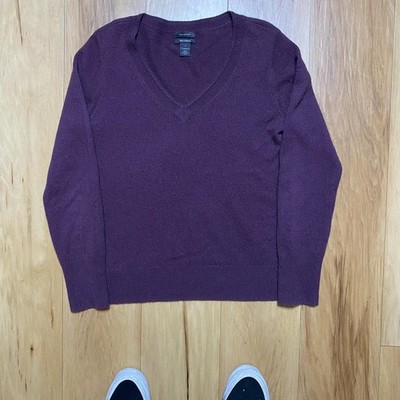 Halogen 100% Cashmere Women S Maroon Pullover Luxury Sweater Size Small