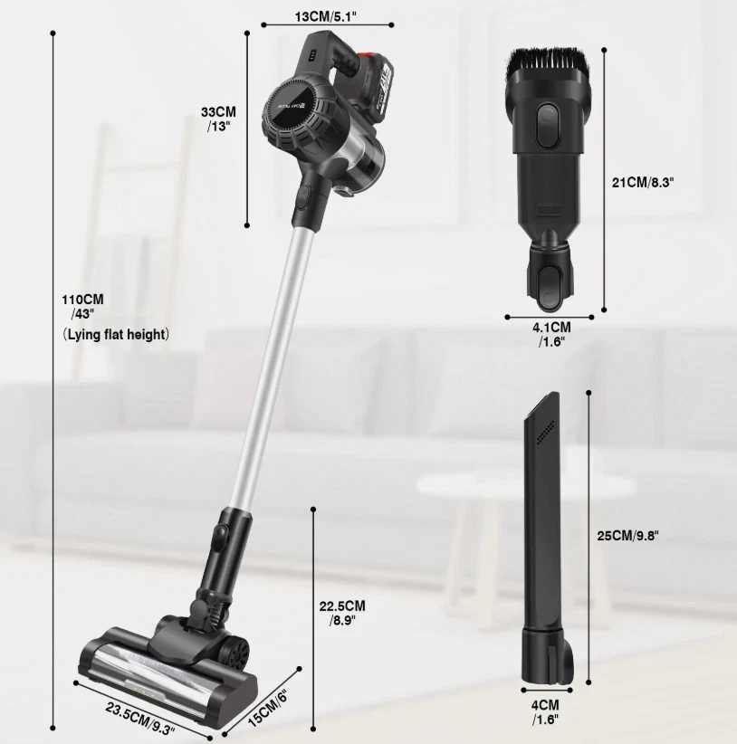 6000W 6 in 1 Upright Stick Power Vacuum Cleaner Cordless Bagless Handheld Hoover - Image 2 of 4