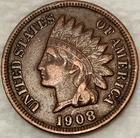 1908 Indian Head Cent Penny 1C - VF - #14969