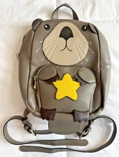 EUC Sleepyville Critters Otter Mini Backpack Leather Adjustable Brown