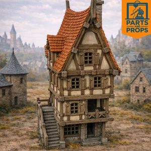Tall Fantasy Medieval Dwelling Compatible With 28mm tabletop wargaming, RPG, DnD