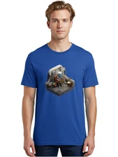 Robot-In-Control-Room Mens Graphic Tee, 100% Cotton, Casual Summer Wear