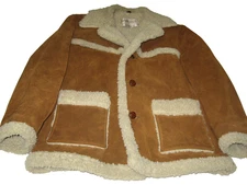 Vintage Schott Bros Rancher Men's Western Sherpa Sherling Leather Jacket 44 Med