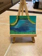 ACEO Original Acrylic Painting Landscape Abstract Art Card ATC Scenery 78