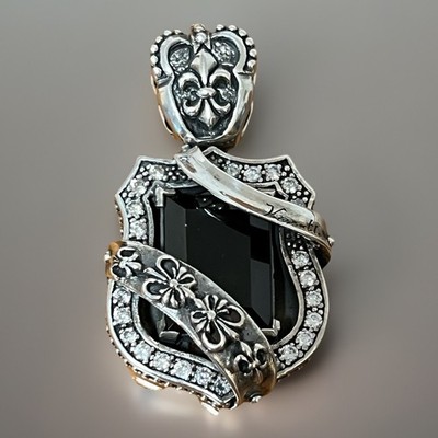 Vintage TJ Silversmiths/ Fleur De Lis Sterling Silber Anhänger