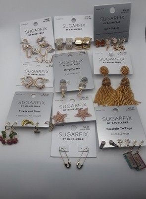Lot Of 10 SUGARFIX BaubleBar Lets Get Lit , Drop The Mic, Sweet & Sour, Stars...