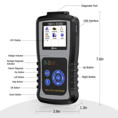 KZYEE 12V 24V Heavy Duty Truck Code ECU Diesel Scanner OBD2 Diagnostic Scan Tool