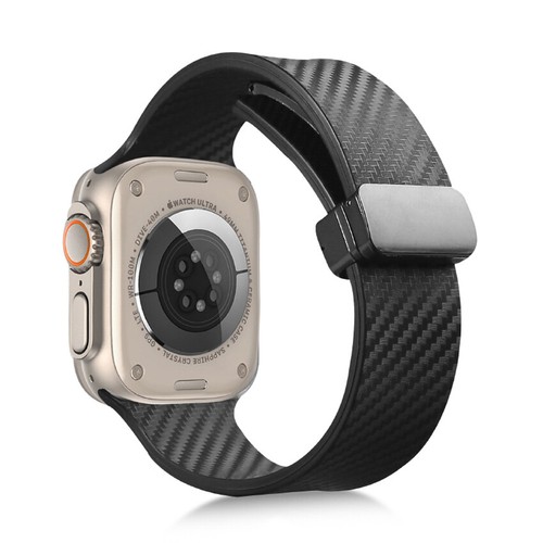 Carbon Fiber Band Magnetic Strap Silicone For Apple Watch Ultra2 9 8 7 6 5 - Picture 18 of 24