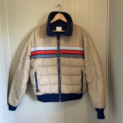 Vtg Robbe Skiwear Navy Red Stripe 