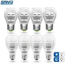 4-Pcs 8W/13W LED Light Bulb Dusk to Dawn Auto On/Off Sensor Bulbs 5000K Daylight