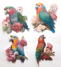 3D UPick Colorful Bird Parrots Flowers Scrapbook Card Embellishment 3897