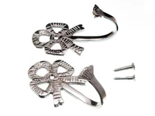 New 5 Pairs Of Curtain Drape Tie Hold Backs Bow Chromed 75 X 45 X 35mm - Onestop