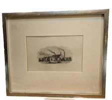 Alders Forge, Boston Mass Small etching framed 11.5 x 13.5 in