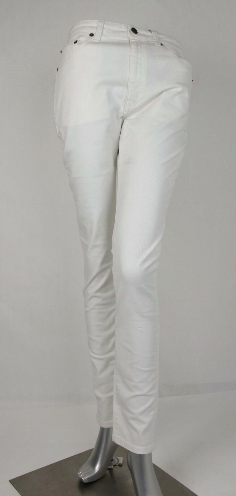 Saint Laurent Jeans skinny donna bianco cotone elastan 465481 9006
