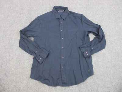 Nautica Men's Linen Shirt - Breathable Button Down Shirt With Straight Collar, Classic Fit, J-Class Icon Detail
