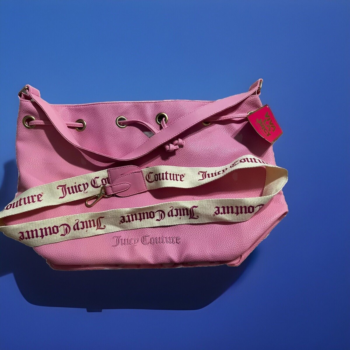 Juicy Couture Fragrances Bubble Gum Pink Logo Tote Bag New