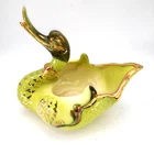 Vintage 1950s Hull Pottery Swan Green Ceramic Bowl Duck Goose Bird Planter dish