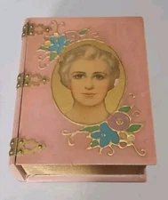 HANDMADE HANDPAINTED FAUX BOOK SHAPED STORAGE BOX    BOOK  ♡ 9 25" X 7" X 3.5" 