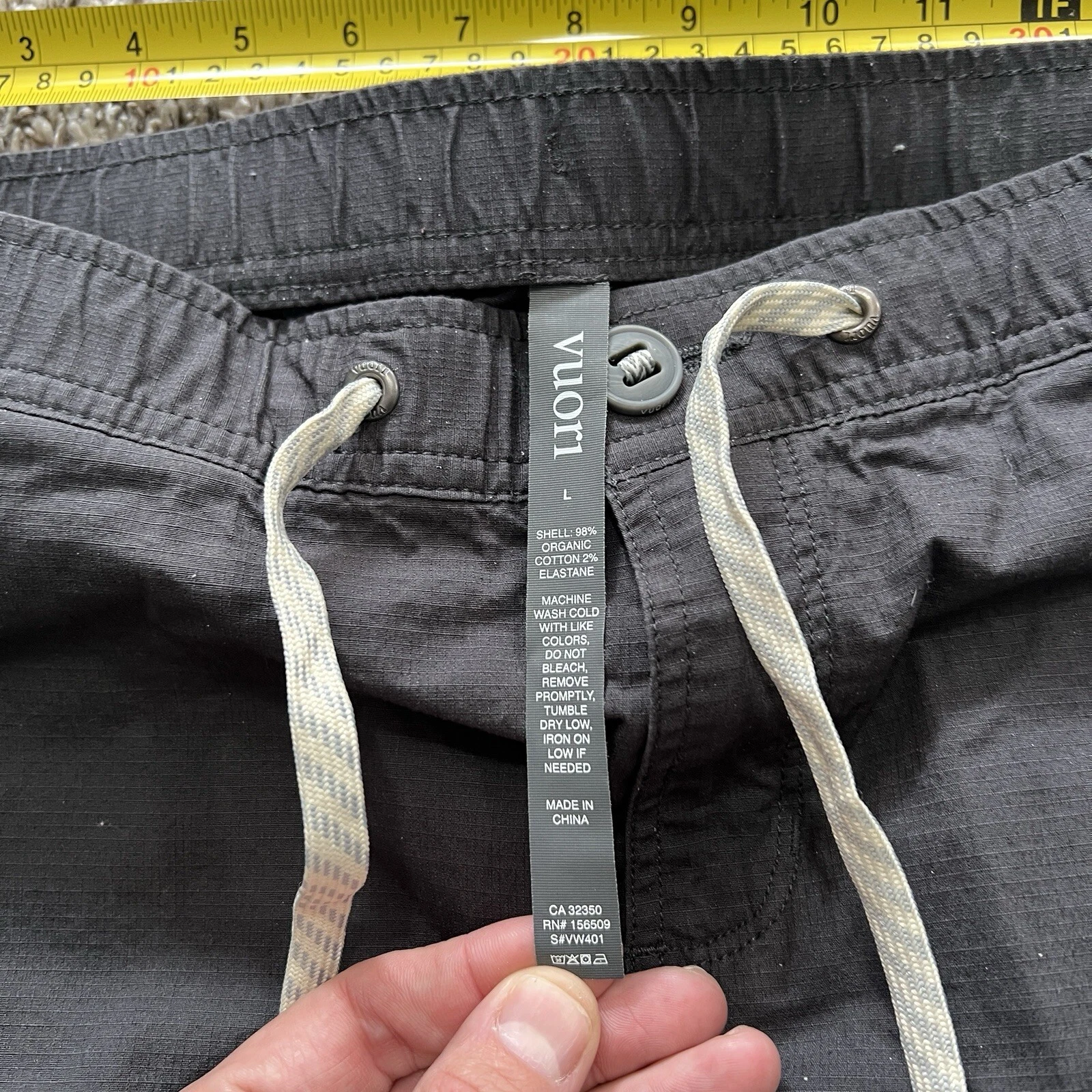 vuori ripstop performance stretch elastic waist climbing pants