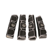 Weatherbeeta Wide Tab Long Horse Travel Boots - Black/Silver