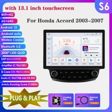 13.1" Android 13 CarPlay Radio WiFi GPS 64GB Stereo for Honda Accord 7 2003-2007