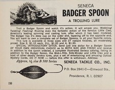 1977 Print Ad Seneca Badger Spoon Trolling Fishing Lures Providence,RI