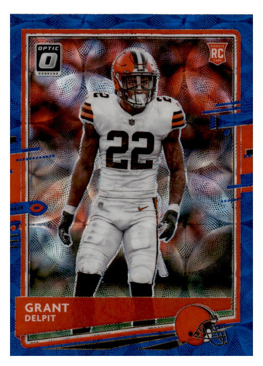 2020 Donruss Optic #122 Grant Delpit Blue Scope   RC Cleveland Browns