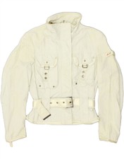Peuterey Womens Bomber Jacket It42 Medium Off White Polyamide Ar07