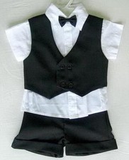 BABY BOY SHORTS OUTFIT Wedding SUIT Christening Boys' Clothing MANY COLOURS