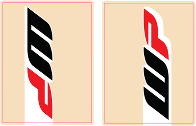 FLU Designs Inc. Obere Gabel Aufkleber Wp - Rot/Schwarz/Weiß